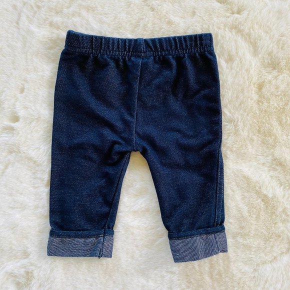 Girl’s Infant Outfit Butterfly Top Capri Denim Leggings Size 12 months Spring - Picture 12 of 14